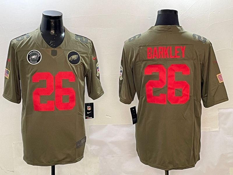 Men Philadelphia Eagles #26 Barkley Green 2025 Nike Salute to Service Limited NFL Jersey style 5